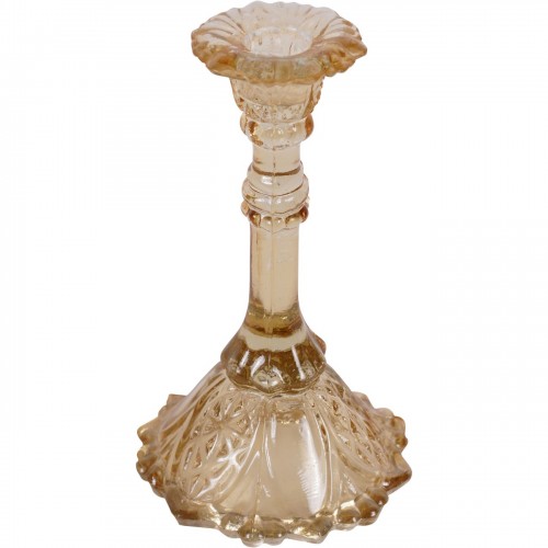 Yellow Glass Candlestick,...