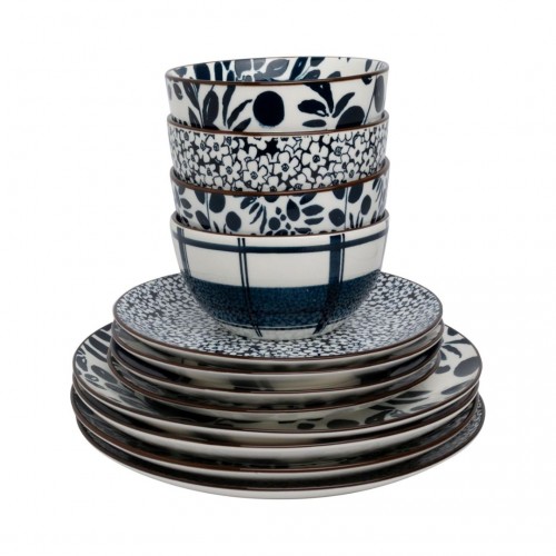 12 Pcs Dinnerset Blue Time,...