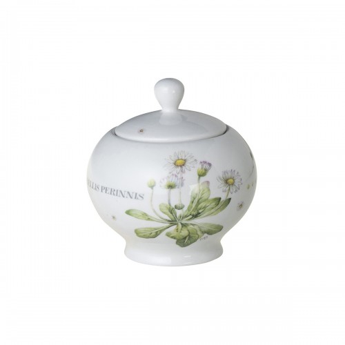 Sugar bowl with a lovely floral design.