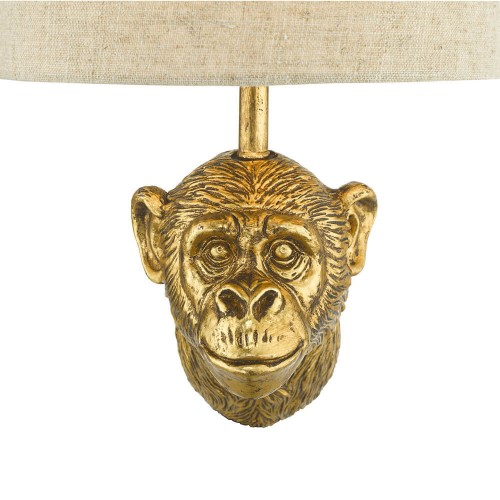 Lámpara mono. Acabado dorado envejecido. Pantalla de lino natural.
Apliques de pared mundo animal. Luz E14 (SES)