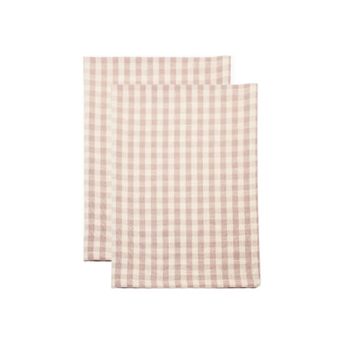 2 Paños de cocina Gingham rosa