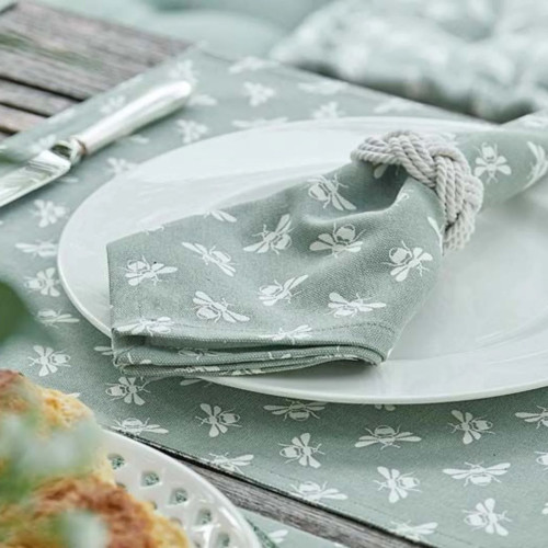 4 Servilletas Bee verde musgo