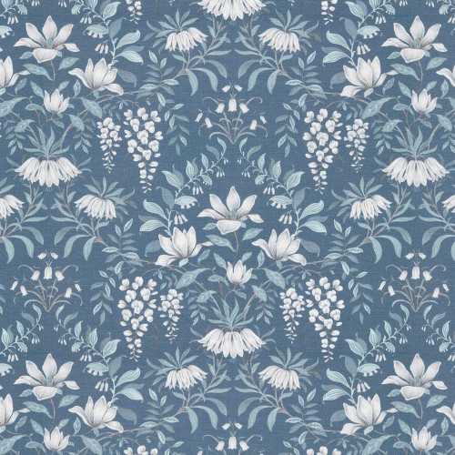 Dark Sea Blue Parterre Fabric