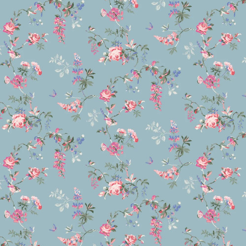 Birds & Roses Summer Blue...