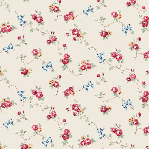 Rose & Bows Cream Wallpaper...