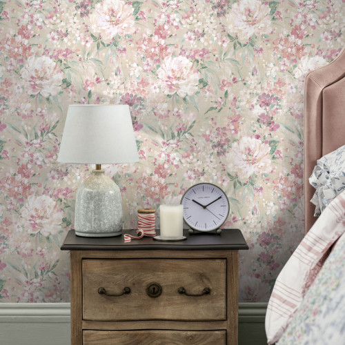 Papel Pintado Mayville Rosa...