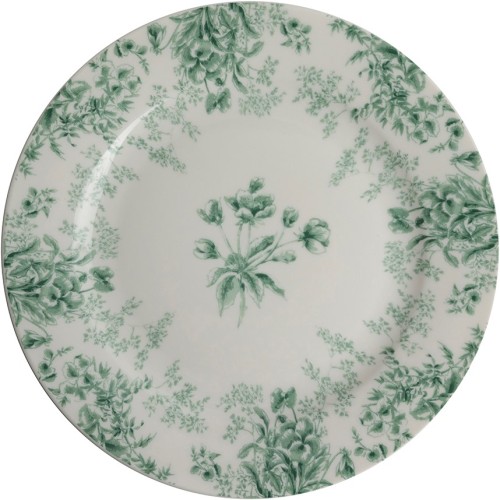 Plato 18 cm Flores Verdes...