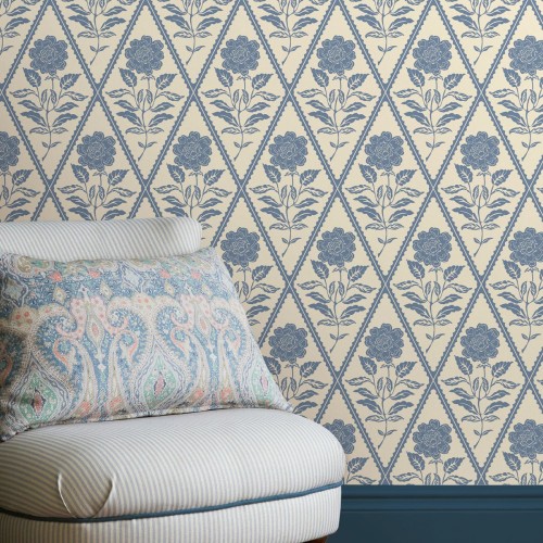 Juliette Floral Cream/Blue...