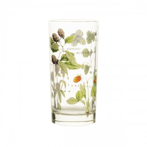 Long drink glass with a lovely floral design.