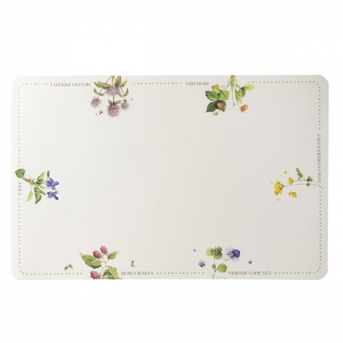 Plastic placemat with a lovely floral design.