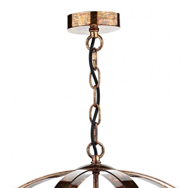 Lámpara Symbol cobre petróleo ovalada. Estilo industrial, moderno y atemporal. 1 metro de cadena. Incluye 3 puntos de luz.