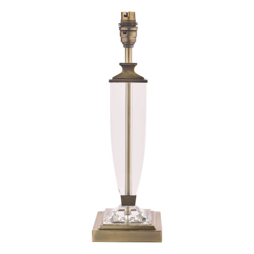 Radiante base de lámpara, en cristal pulido y bronce envejecido, colección Carson.