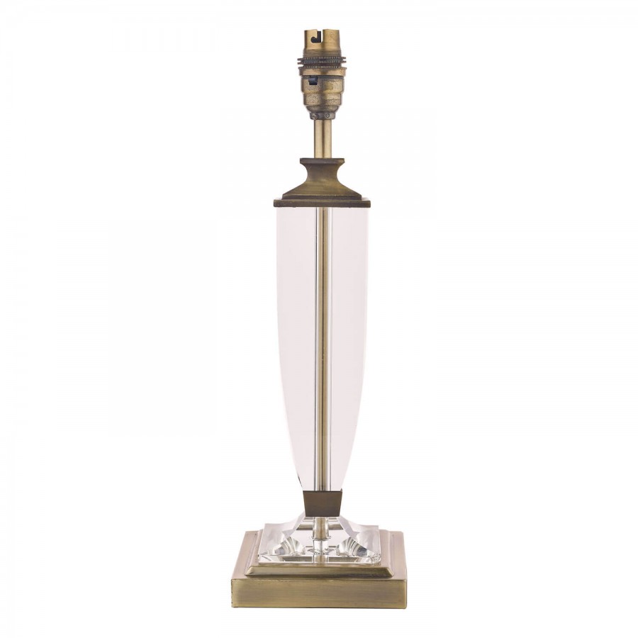 Radiante base de lámpara, en cristal pulido y bronce envejecido, colección Carson.