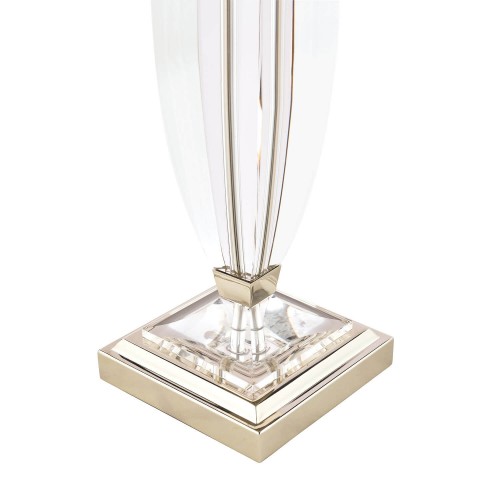 Base de lámpara grande de Laura Ashley, en cristal pulido y níquel Colección Carson.
