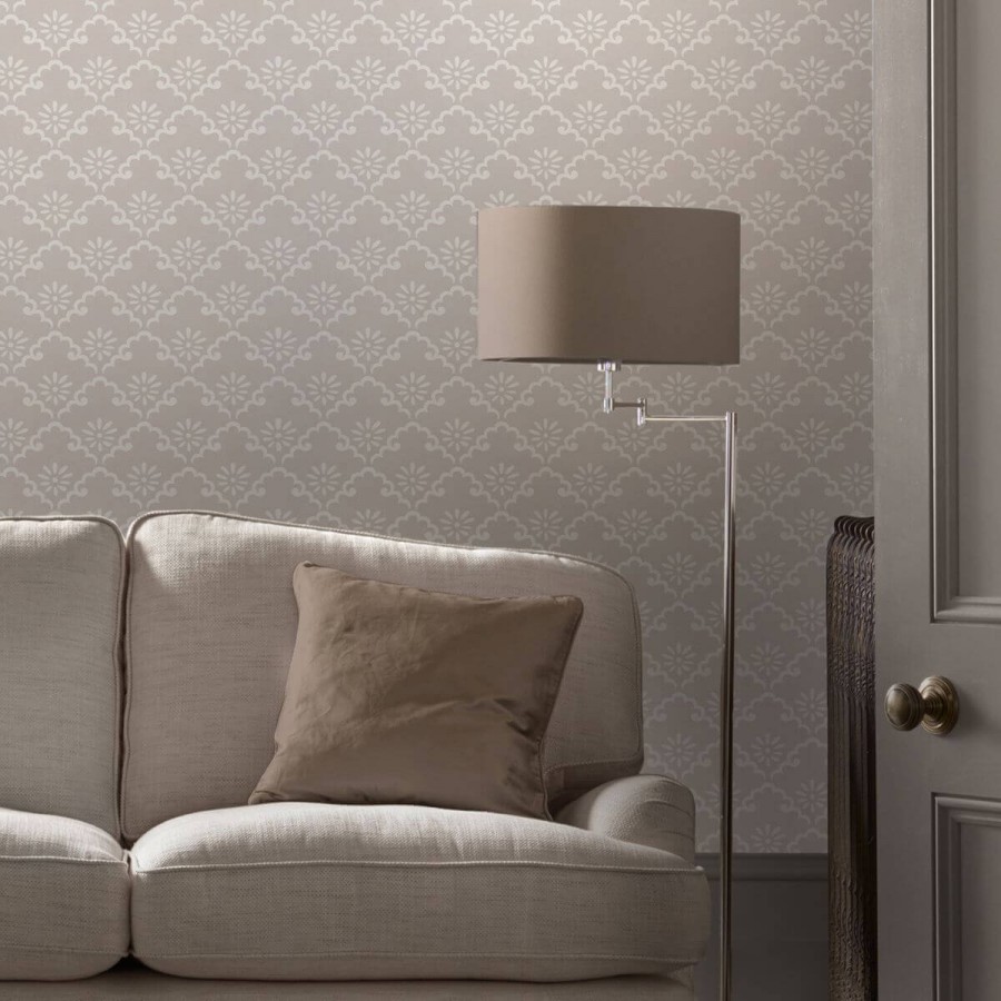 Coralie Dove Grey Wallpaper, Laura Ashley