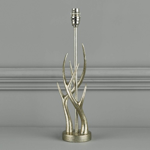 Base de lámpara de Laura Ashley con diseño de cornamenta, en acabado champán.