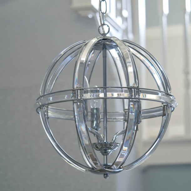 Lámpara de techo Aidan en cristal y metal cromado de Laura Ashley, con 3 puntos de luz.