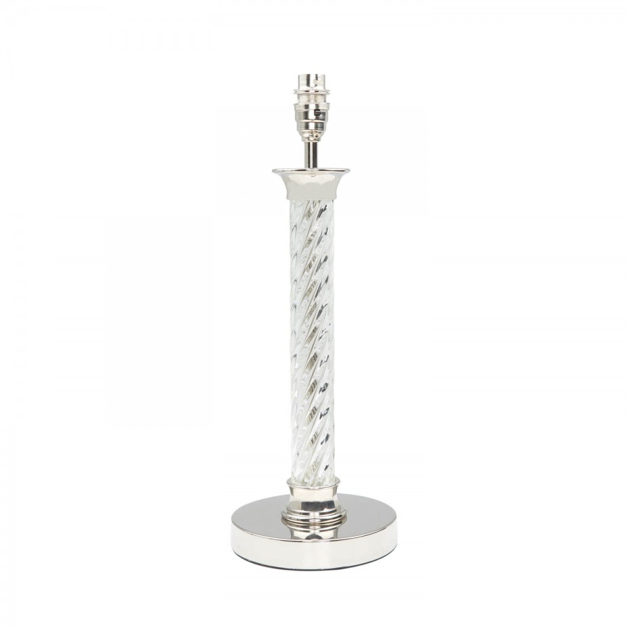 Precioso diseño para este pie de lámpara de cristal con forma torneada, de Laura Ashley. Mide 41.5 cm de alto