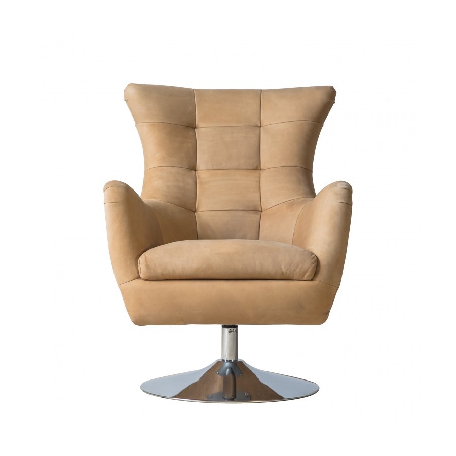 bristol swivel chair saddle tan