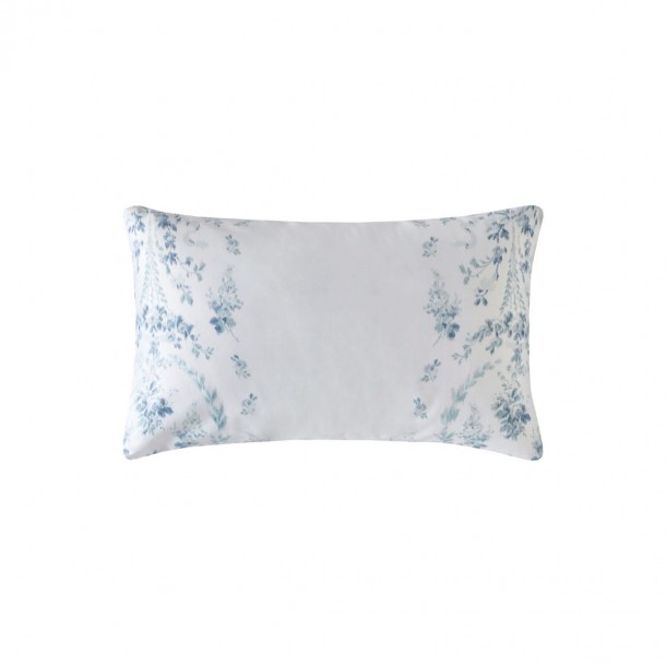 Set of blue flowers on a white background, and reverse of small flowers, by Laura Ashley.