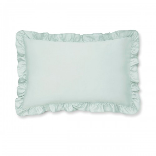 Plain teal bedding set with ruffled ruffles by Laura Ashley. Duvet cover and 1 or 2 pillowcases.
