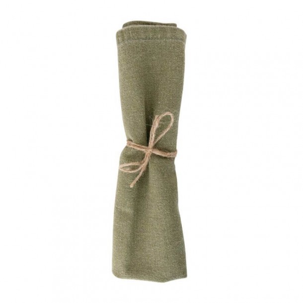 Vintage Wild Clematis Collection, Laura Ashley. Green napkin: 40% Cotton, 30% Linen, 30% Polyester.