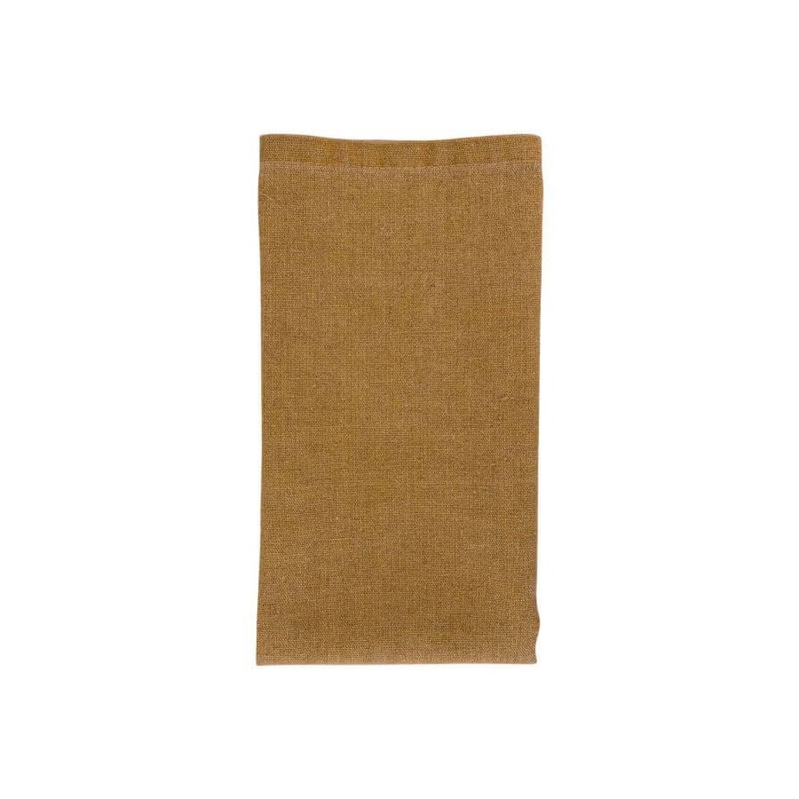 Daniela mustard napkin in cotton, linen and polyester, by Laura Ashley. Measures 45cm x 45cm