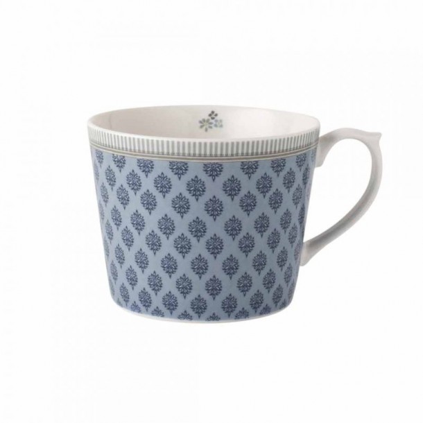 Set of 2 enameled porcelain cups. Classic blue print, Laura Ashley. Capacity 30cl. Includes gift box.