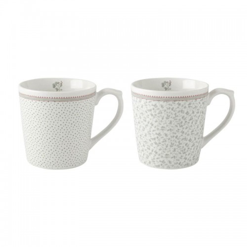 Vintage Wild Clematis Collection, Laura Ashley. Dishwasher safe. 2 cups 35cl. Gift box. Flower and dot motifs.
