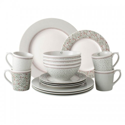 Wild Clematis Collection, Laura Ashley. Tableware: 4 Bowls, 4 Cups, 4 Plates 23 cm, 4 Plates 26 cm. Dishwasher safe.