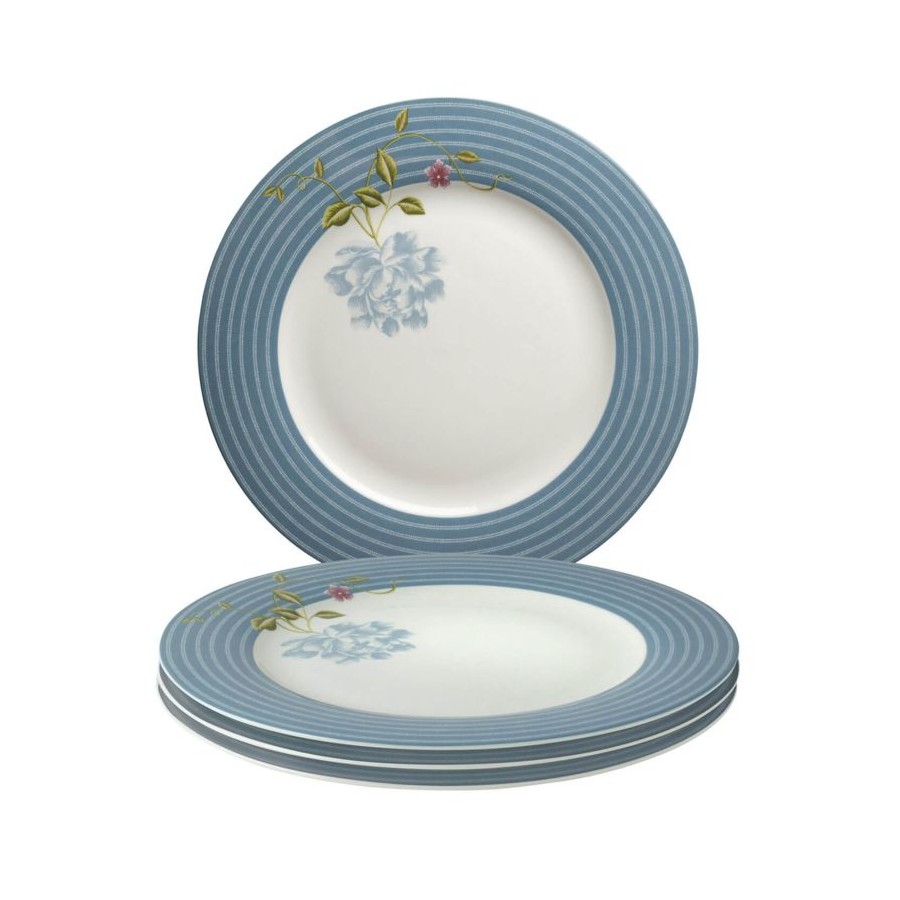 4 Sea Blue Heritage Candy Plates 26 cm, Laura Ashley. Gift box. Made of porcelain.