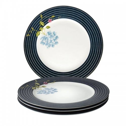 4 Heritage Candy Midnight Plates 26cm, Laura Ashley. Gift box. Made of porcelain.