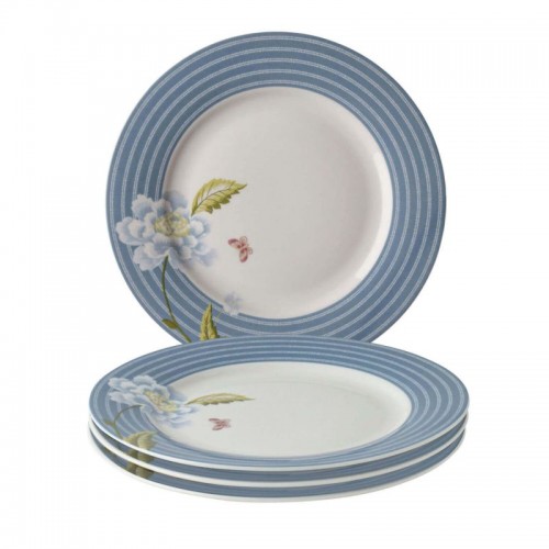 4 Sea Blue Heritage Candy Plates 20 cm, by Laura Ashley. In a gift box. Made of porcelain.