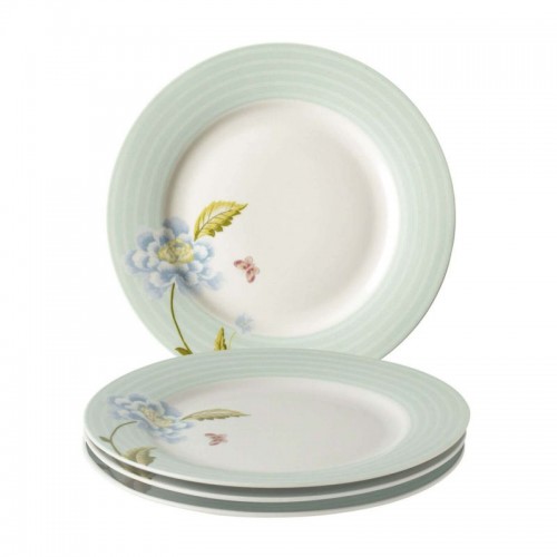 4 Mint Green Heritage Candy Plates 20cm, Laura Ashley. Gift box. Made of porcelain.