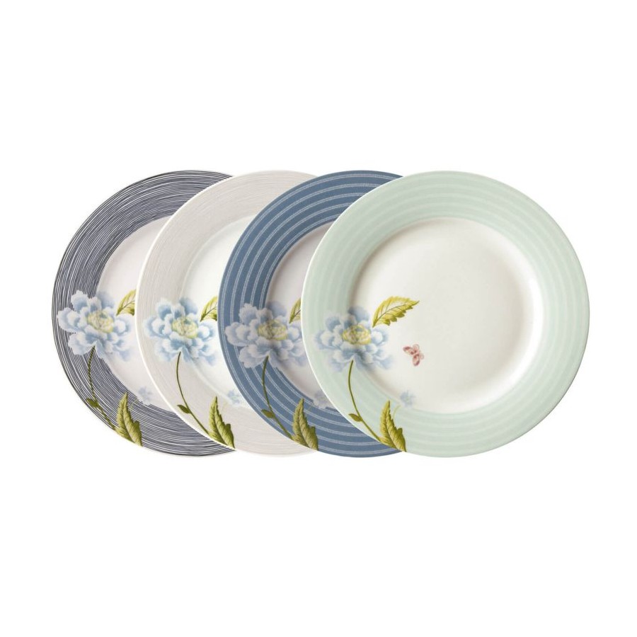 Composed of 4 assorted plates 20 cm, Laura Ashley. In a gift box. Made of porcelain.