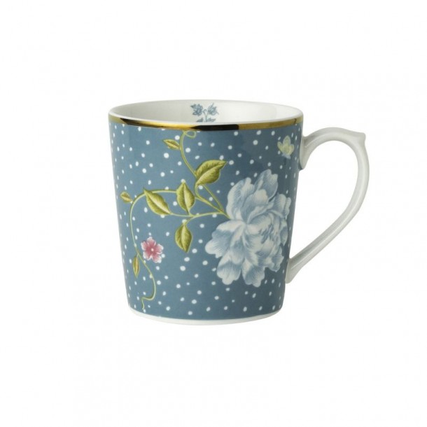 Sea blue Heritage mini mug, Laura Ashley. Capacity 24cl. Made of porcelain. Dishwasher safe.