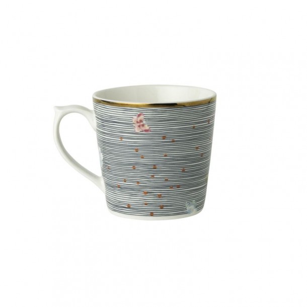 Taza mini mug azul noche rayas Heritage, Laura Ashley. Capacidad 24 cl. Hecha de porcelana. Apta para lavavajillas.