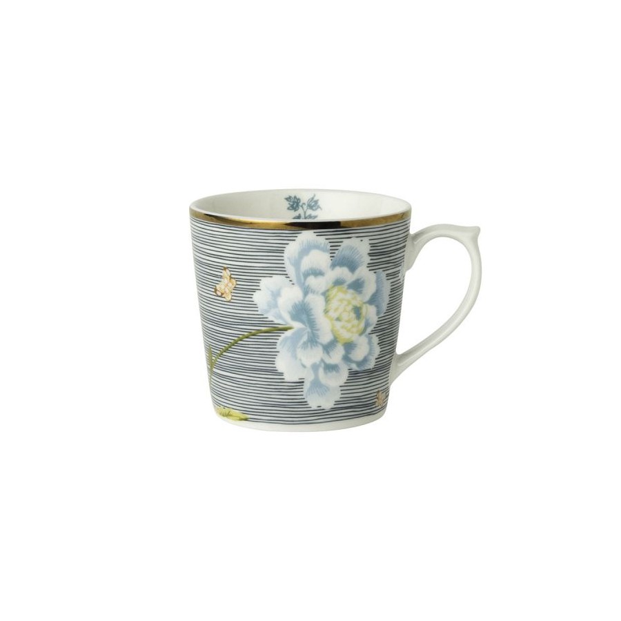 Taza mini mug azul noche rayas Heritage, Laura Ashley. Capacidad 24 cl. Hecha de porcelana. Apta para lavavajillas.