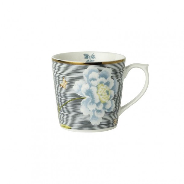 Taza mini mug azul noche rayas Heritage, Laura Ashley. Capacidad 24 cl. Hecha de porcelana. Apta para lavavajillas.