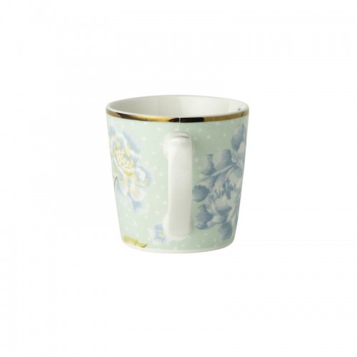 Taza mini mug menta Heritage, Laura Ashley. Capacidad 24 cl. Hecha de porcelana. Apta para lavavajillas.