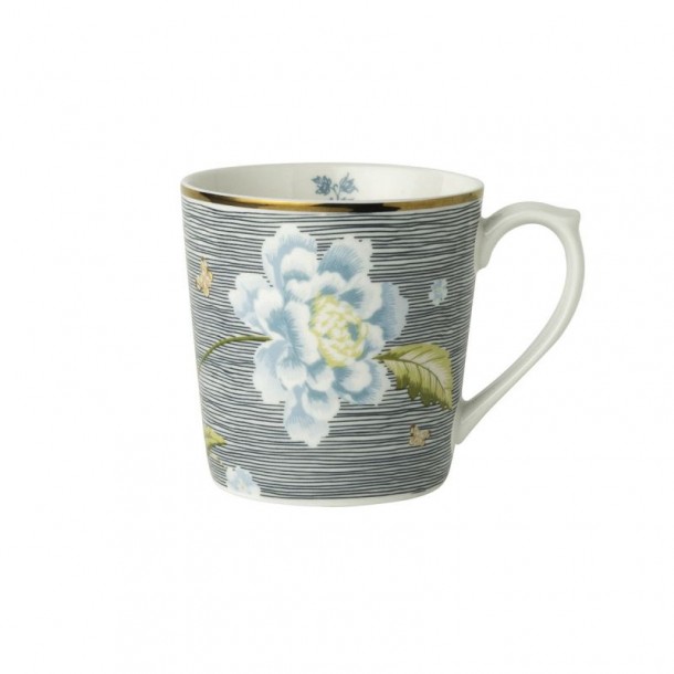 Mug midnight blue stripes Heritage, Laura Ashley. Capacity 35cl. Made of porcelain. Dishwasher safe.