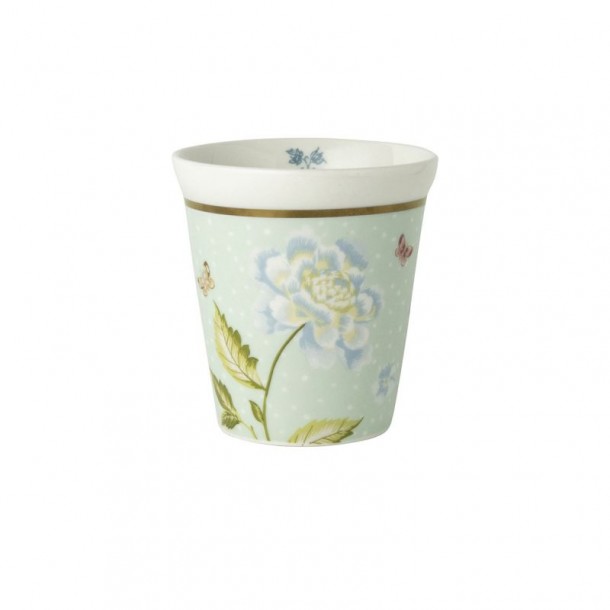 Taza sin asa menta Heritage, Laura Ashley. Capacidad  27 cl. Hecha de porcelana. Apta para lavavajillas.