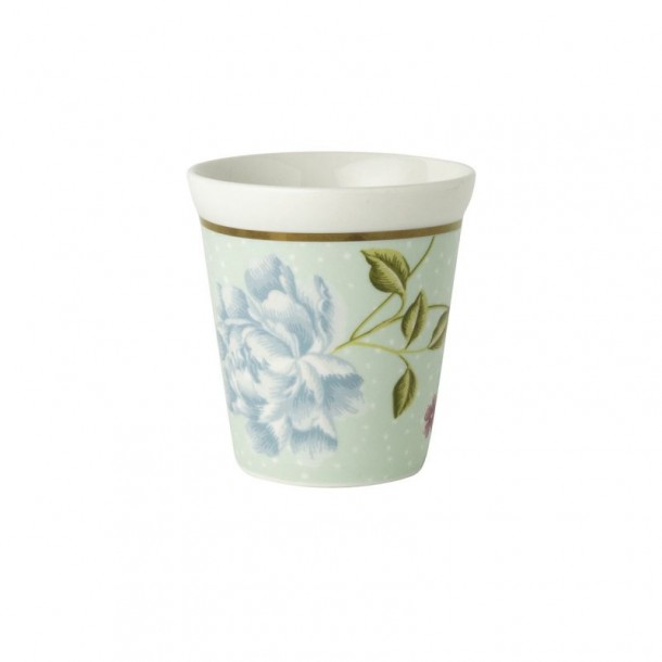 Taza sin asa menta Heritage, Laura Ashley. Capacidad  27 cl. Hecha de porcelana. Apta para lavavajillas.