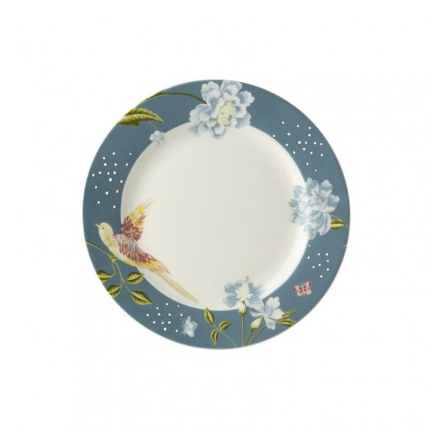 Laura Ashley Sea Blue Heritage Dessert Plate. Diameter 18 cm. Made of porcelain. Dishwasher safe.