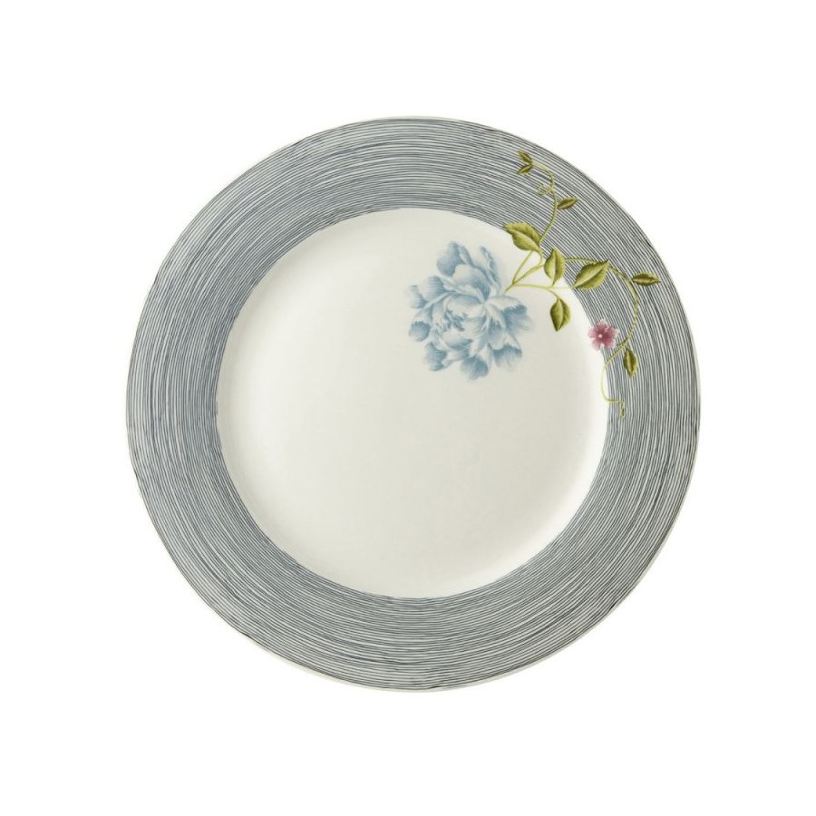 Heritage night blue striped dinner plate, Laura Ashley. Diameter 20 cm. Made of porcelain. Dishwasher safe.