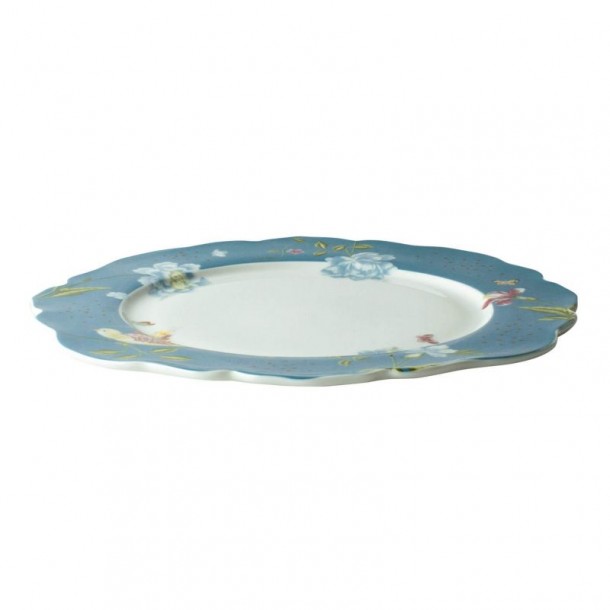 Irregular Seaspray Candy plate with Elveden print. Heritage Collection, Laura Ashley. Dishwasher safe. Diameter 24.5cm