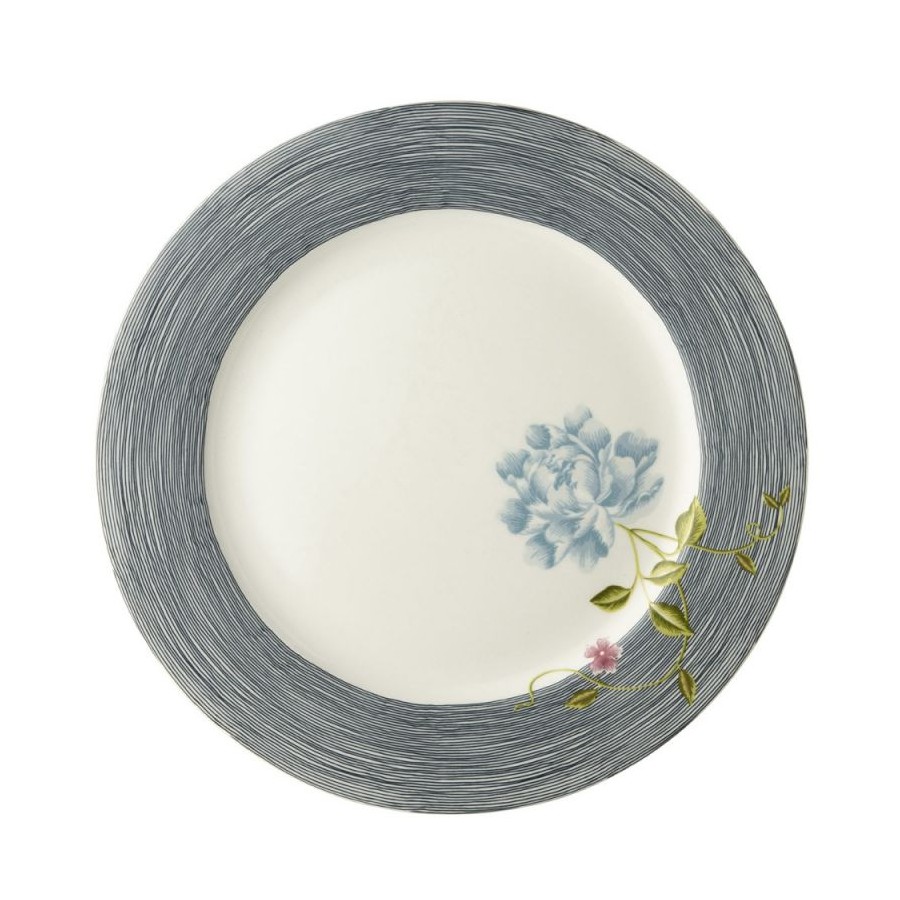 Heritage night blue striped dinner plate, Laura Ashley. Diameter 26 cm. Made of porcelain. Dishwasher safe.