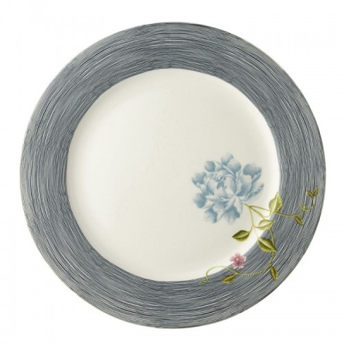 Heritage night blue striped dinner plate, Laura Ashley. Diameter 30 cm. Made of porcelain. Dishwasher safe.