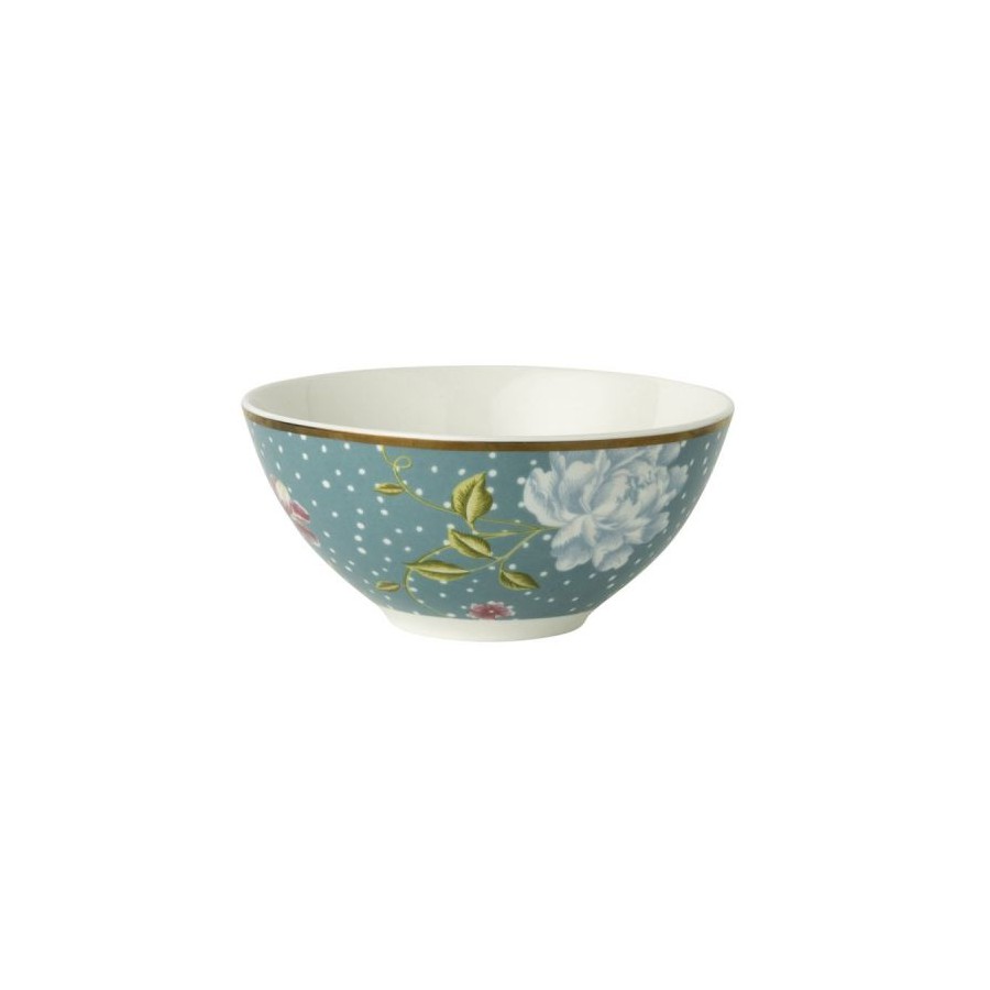 Small Sea Blue Heritage Bowl, Laura Ashley. Capacity 42cl. Made of porcelain. Dishwasher safe.