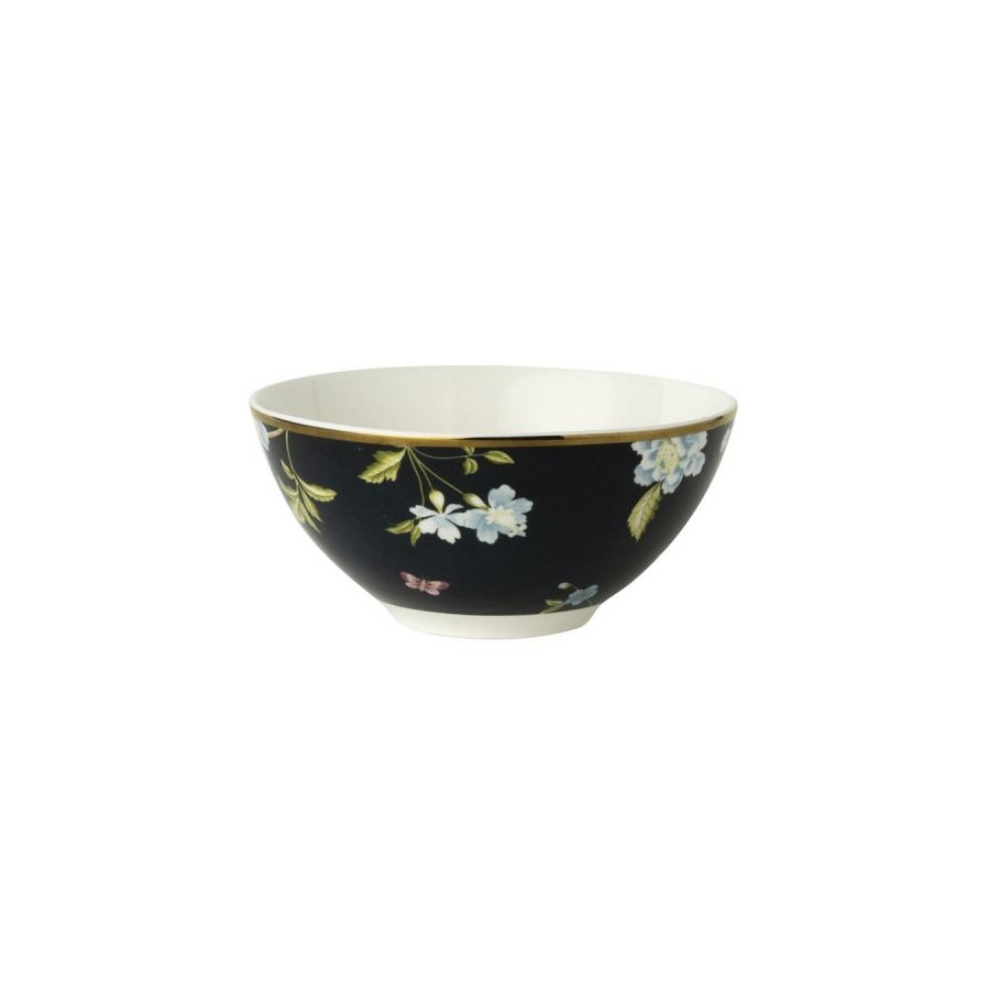 Small midnight blue Heritage bowl, Laura Ashley. Capacity 42cl. Made of porcelain. Dishwasher safe.